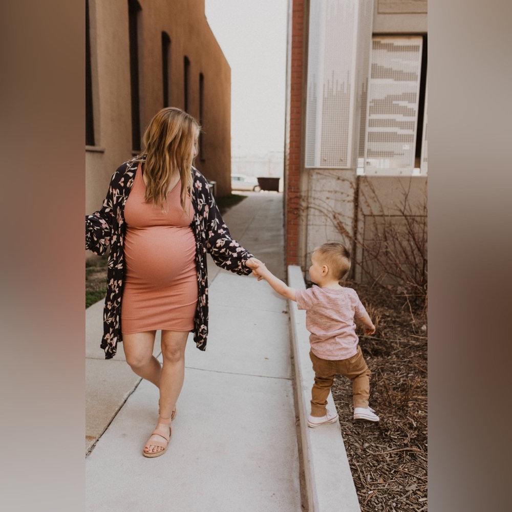 Mauve Pink blush maternity dress
